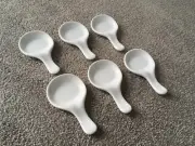 A set of 6 PATRA white ceramic spoon chopstick rests NEW!!!