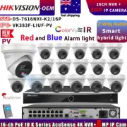 HIKVISION OEM ColorVu+IR MIC&Speaker 8MP 4K IP Camera DS-7616NXI-K2/16P NVR Lot