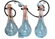 Drop Bottle Wall Sconce, 3 Apothecary Bottles ~ Oil n Vinegar, Plant Propagation
