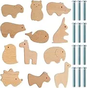 6/12Pcs Animal Dresser Pulls,Wooden Animal Drawer Pulls,Animals Drawer Knobs,Wood Dresser Knobs,Animal Furniture Knobs for Wardrobe Cabinet Children's Room (Style 03)