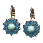 Mariana Earrings Precious Turq Mineral & Caribbean Blue Opal Austrian Crystal...