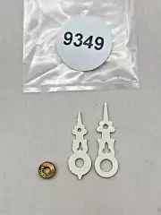 NOS Cuckoo Clock Parts - White Plastic Hands for 60mm Dial