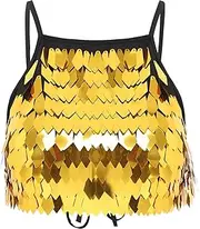 [GRRKDFQ] Women'S Erotic Teddies & Bodysuits Sequin Lace-Up Vest Top