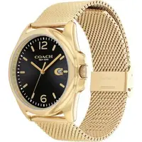 在飛比找森森購物網優惠-COACH C字米蘭帶男錶-黑x金/41mm(CO14602