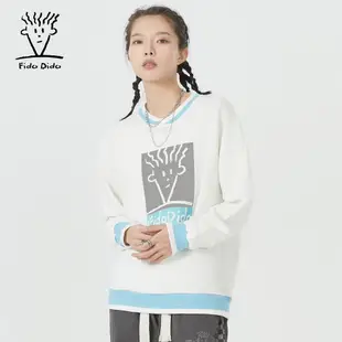 Fido Dido 衛衣男女通用男士女士印花襯衫長袖 Baju Sejuk Lengan Panjang