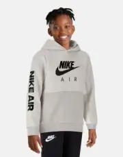 Nike Air Sportswear Big Kids Boys Comfy Pullover Hoodie Iron Ore Phantom SMALL