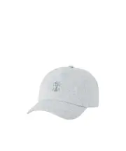 Brunello Cucinelli Logo Embroidered Sparkling Baseball Cap S,L,M light gray