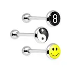 Tongue Piercing Barbell 3-Pack - 14ga Logo Tongue Barbell Combo Pack - 316L