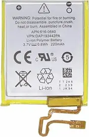 1 x New A1446 616-0639 616-0640 220mAh Replacement Battery for iPod Nano7 Nano 7 7th Gen Generation MP3 Li-Polymer