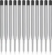 12 Pieces Pen Refills Black Ink 1.0mm Medium Point Metal Ballpoint Refill Smooth Writing Pen Refills Replacement Refills for Retractable Ballpoint Pen School Office Supplies (Black)