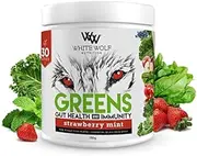 White Wolf Greens+ Gut Health & Immunity 150g - Strawberry Mint