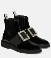 [Roger Vivier] Roger Vivier Viv' Rangers patent leather ankle boots AU 5.5 black