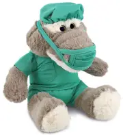 DolliBu Grey Alligator Doctor Plush Toy Stuffed Animal with Outfit, 9 Inch