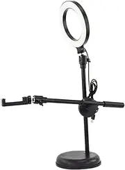 Ring Light for Desk with Stand Camera Projector Stand Overhead Phone Stand Flexible Articulating Phone Arm Stand for Crafting, Standard