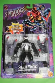 1996 MARVEL AMAZING SPIDER-MAN STEALTH VENOM SYMBIOTE ACTION FIGURE TOY BIZ