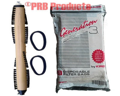 9 Genuine Kirby Legend I L1 LI Vacuum Cleaner Bags + 1 Brushroller + 2 Belts