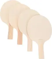 Totority 4Pcs Unfinished Table Tennis Racket Blanks for DIY Painting Crafting Blank Paddles for Adults Tennis Rackets for Creative Projects