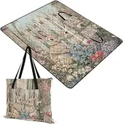 Beach Essentials Sandproof Outdoor Party Garden Mat for Baby Summer Gift Cute Rabbits 60x80in