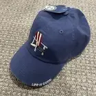 NWT Life Is Good Hat Adult Adjustable Hat Dad Cap Blue Adirondack Flag Chair