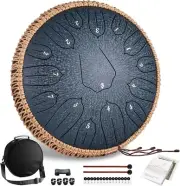 Steel Tongue Drum 13 Inches 15 Note Percussion Instrument Hand Pan Drum Navy Blu