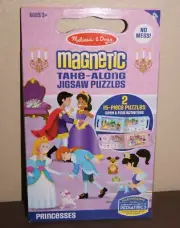 Melissa & Doug Take-Along Magnetic Jigsaw Two 15-Piece Puzzles Princess Age 3+