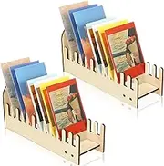 2 Pcs Greeting Card Display Stand 12 Slot Christmas Wooden Sticker Display Stand Card Rack Tabletop Postcard Brochure Holder for Table Retail Counter Desk Photo Mail Stamp(Brown)