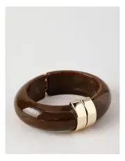 [Regatta] Hinged Bangle Bracelet in Brown