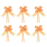 100Pcs 8" Pull Bows Ribbon Gift Wrapping String Decorative Bow Tie Orange