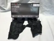 Ansell MicroFlex Midknight Powder-Free Nitrile Gloves - Box of 100, Black, XLG