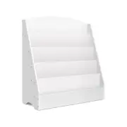 Keezi 5 Tiers Kids Bookshelf Magazine Shelf Organiser Bookcase Display Rack Whit