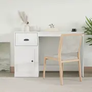 vidaXL Desk with Drawer High Gloss White 115x50x75 cm Engineered Wood