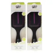 Wet Brush Paddle Detangler Refresh + Extend Black Model# BWR831ANTI (2 Pack)