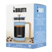 NEW BIALETTI WOODY COFFEE PRESS 1 LITRE French Ground Tea Espresso 1L BLUE