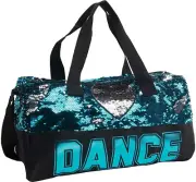 Danz N Motion Sequin Dance Heart Duffel Bag (Turquoise to Turquoise Silver