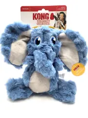 KONG Scrumplez Elephant Medium Soft Plush Squeaky Tug & Play Dog Toy 9x8