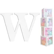 White Cardboard Letter W (Pack of 2)