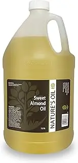 Nature's Oil Sweet Almond Oil Gallon - 100% Pure Carrier For Massage, Diluting Essential Oils, Aromatherapy, Hair & Skin Care Benefits, Moisturizer & Softener