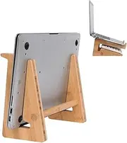 Laptop Stand, Wooden Vertical Laptop Stand for Desk, Bamboo Laptop Stand Compatible with MacBook Air Pro/Dell XPS/Surface pro/HP/Pixelbook/Lenovo, More Laptops 13-15.6inch