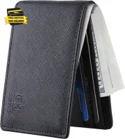 Slim Wallet for Men Minimalist Leather ID Window Front Pocket Bifold Wallet ⭐️⭐️