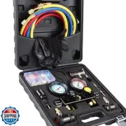 LICHAMP AC R1234YF R134A Gauge Set, Automotive 4 Valve Manifold Gauge Compati