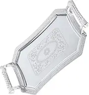 SHOWERORO Stainless Steel Serving Tray for Snacks and Fruits Elegant Geometric Design Versatile Food Display and Organization and Stylish Centerpiece