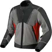 Revit Airwave 4 Motorcycle Textile Jacket, grey-red, Size L for Men Grey Red