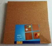 Caliber Cork Tiles, Cork Board, 12" x 12", Corkboard, Wall Bulletin Boards 4 Pck