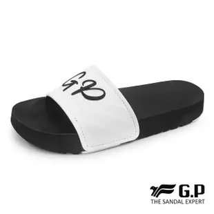 【G.P】運動休閒直套拖鞋 女鞋(白黑)