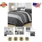 Black Bohemian Quilt Set King Size - Soft 3-Piece Bedspread for All Seasons