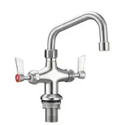 3Monkeez Stainless Steel Dual Hob Mount Tap Body with 6" Standard Swivel Spout Including Aerator - Taps and Rinse Jets (T-3MDH06) - T-3MDH06