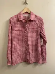 Cabela’s NWT Women’s Sz Small Magenta Haze Plaid Insect Defense Vented Shirt $40