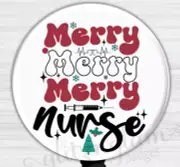 Merry Nurse Christmas Retractable Badge Holder, Fun Holiday Badge Reel -GG6656