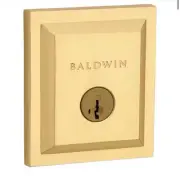 Baldwin 93800-020 Single Cylinder Deadbolt featuring SmartKey in Satin Brass