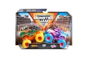 Monster Jam, Official Dragon Vs. Sparkle Smash Die-Cast Monster Trucks, 1:64 Scale, Kids Toys for Boys Ages 3 and up